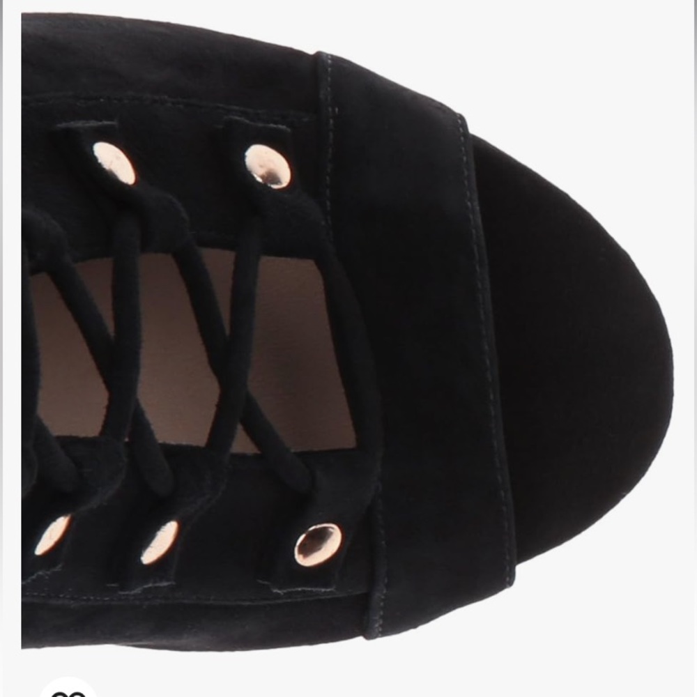 Aldo Porchiano Black Suede Lace-Up Peep Toe Booties_ - Picture 14 of 16